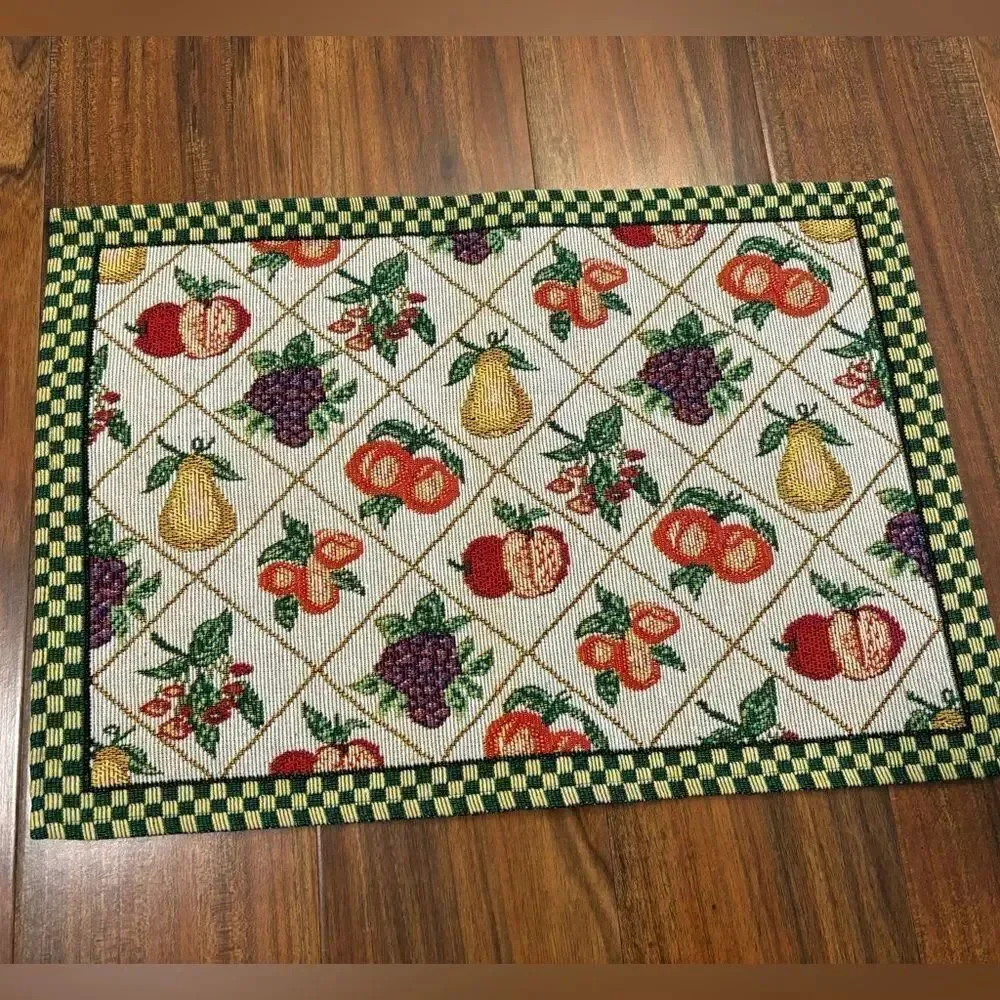Set of 4 Fruit Mosaic Vintage Placemats